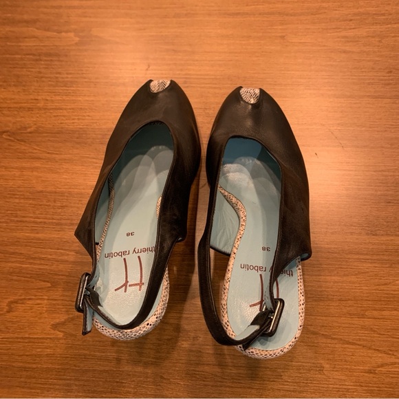 Thierry Rabotin Black and Silver Leather Heels, Size 38 / 7.5 - Picture 5 of 7